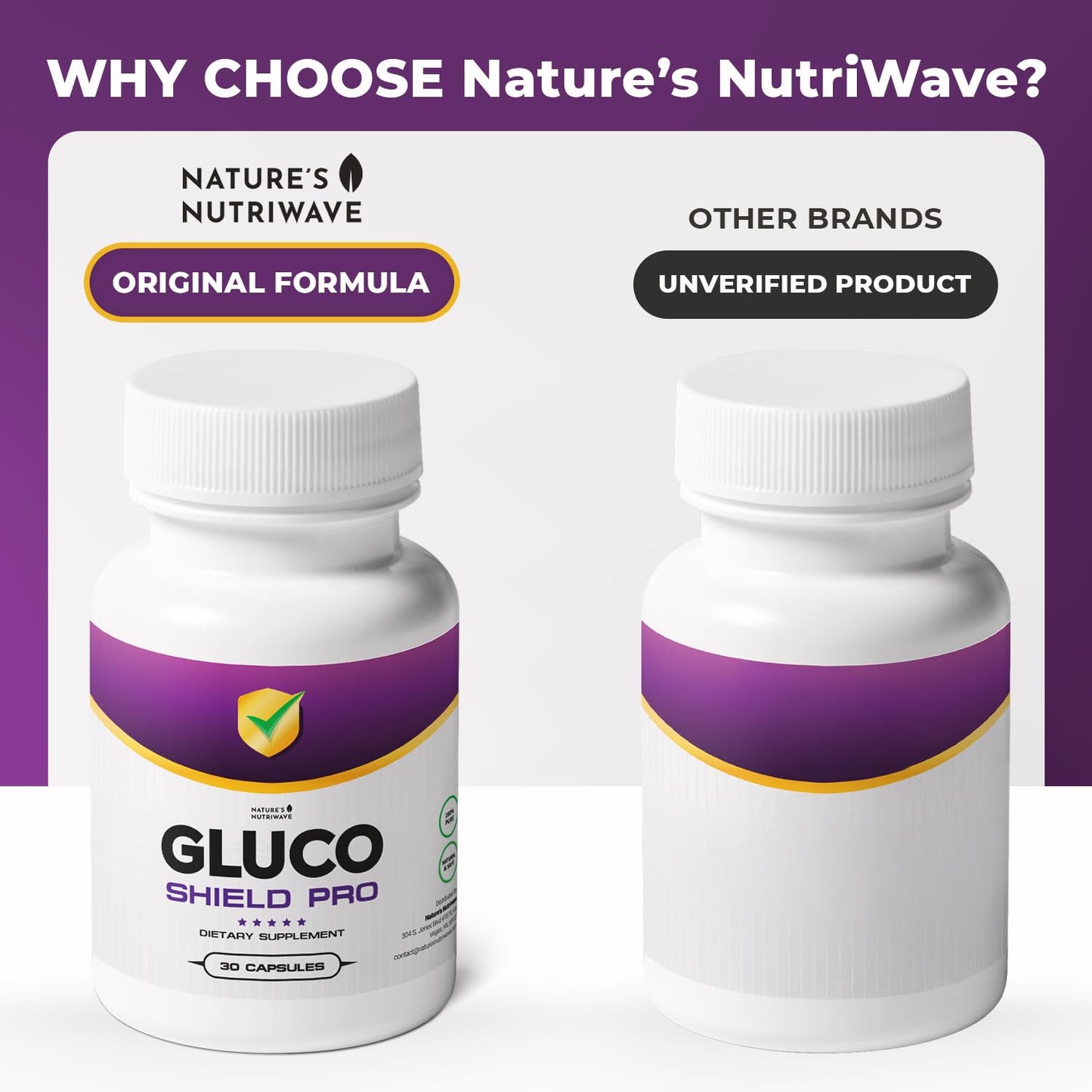 GlucoShield Pro - Natural Supplement with Vitamins B1, B2, B6, Magnesium, Zinc & Calcium | Non-GMO, Stimulant-Free, Easy-to-Take | Made in the USA, GMP-Certified | 30 Capsules, 3 Month Supply - dailyvitalstore