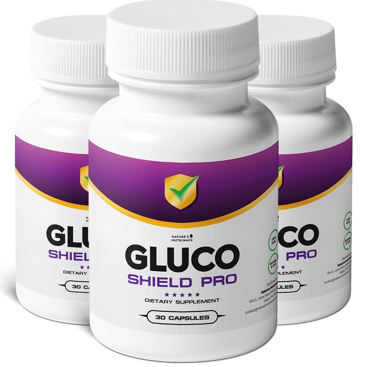 GlucoShield Pro - Natural Supplement with Vitamins B1, B2, B6, Magnesium, Zinc & Calcium | Non-GMO, Stimulant-Free, Easy-to-Take | Made in the USA, GMP-Certified | 30 Capsules, 3 Month Supply - dailyvitalstore
