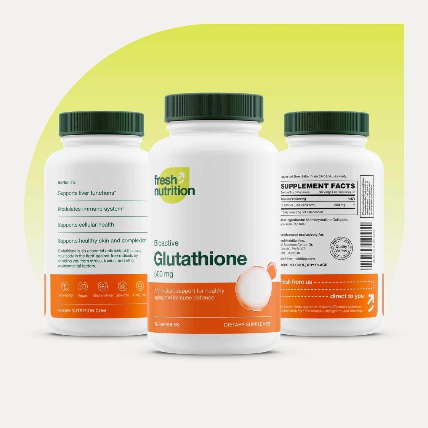 Glutathione Supplement Capsule - Strongest DNA Verified Glutathione Reduced - Vegan Friendly, Non GMO, Gluten & Soy Free - dailyvitalstore
