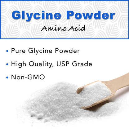 Glycine Powder (2 lbs) - Promotes Restful Sleep, Muscle Energy and Strength, Memory and Cognition Support (Resealable Bag) - dailyvitalstore