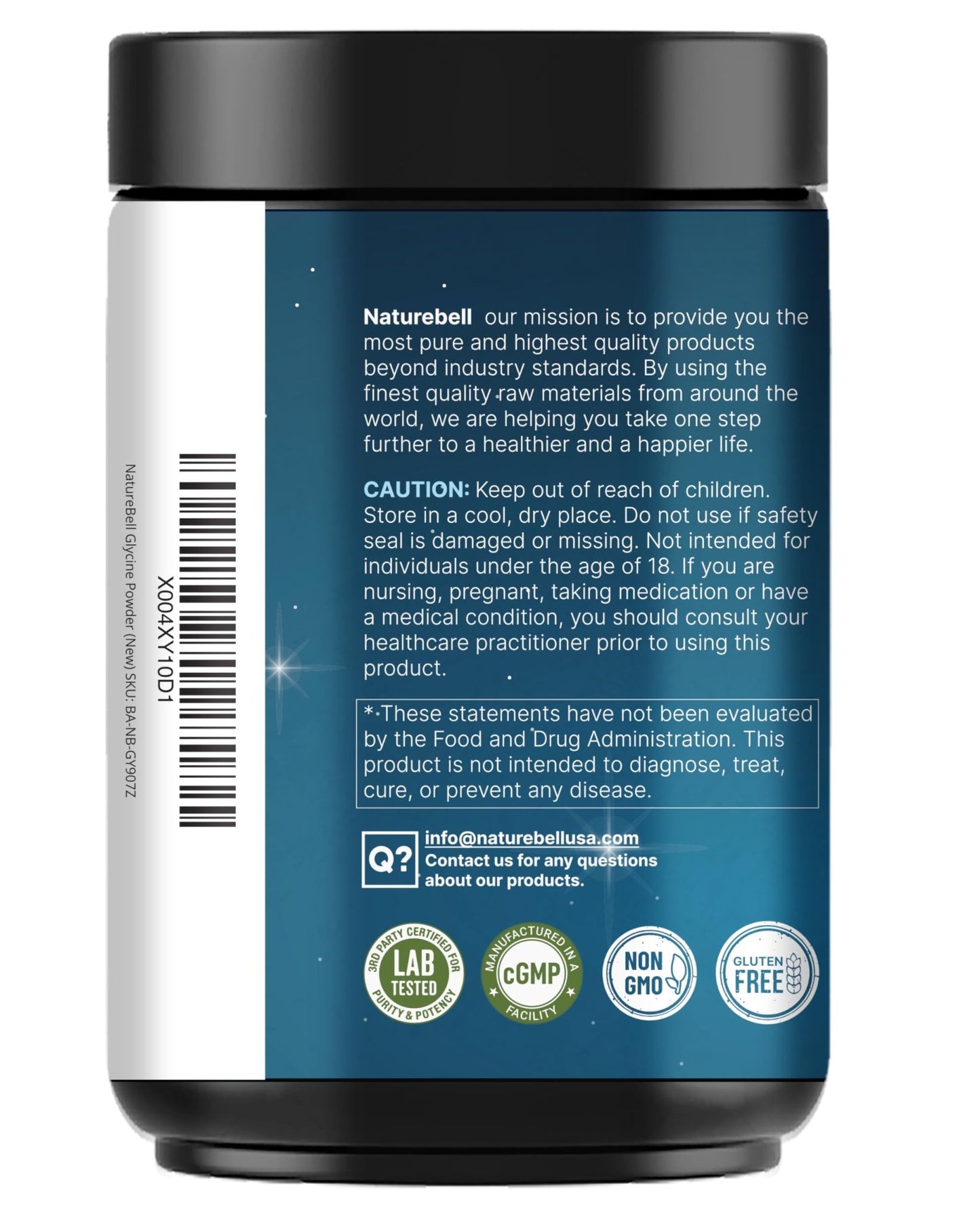 Glycine Powder, 300 Servings (2 lb) – 3,000 mg Free-Form Glycine Per Serving – Unflavored Pure Powder – Non-GMO, cGMP Manufactured - dailyvitalstore