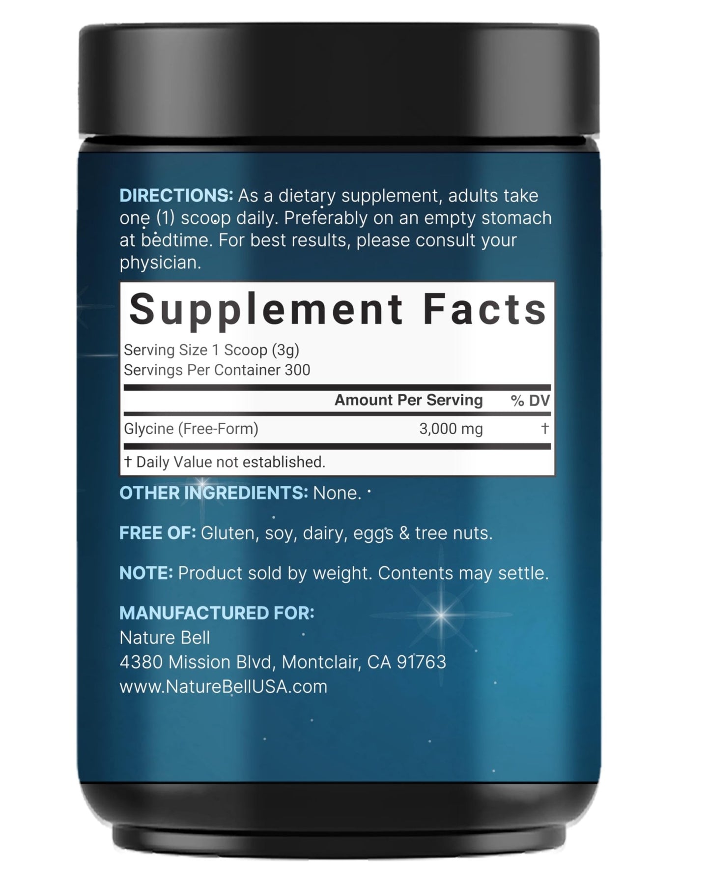 Glycine Powder, 300 Servings (2 lb) – 3,000 mg Free-Form Glycine Per Serving – Unflavored Pure Powder – Non-GMO, cGMP Manufactured - dailyvitalstore