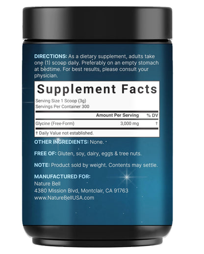 Glycine Powder, 300 Servings (2 lb) – 3,000 mg Free-Form Glycine Per Serving – Unflavored Pure Powder – Non-GMO, cGMP Manufactured - dailyvitalstore