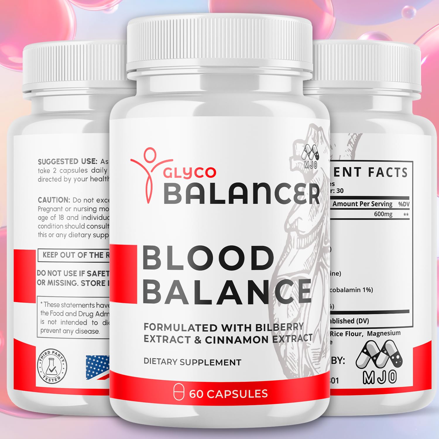 Glyco Balancer Capsules, Official GlycoBalancer Health Support Pills With All Natural Ingredients, Glyco Balancer Advanced Health & Wellness Support with Premium Vitamins for Women & Men (60 Capsules) - dailyvitalstore