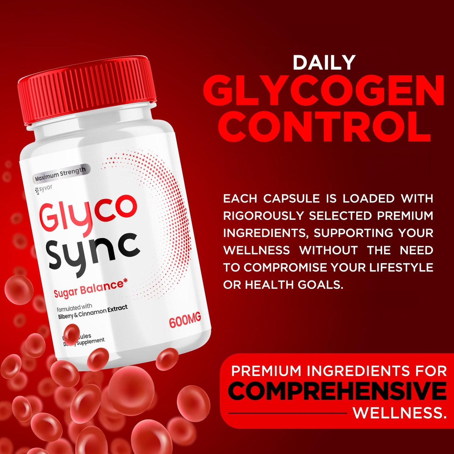 Glyco Sync Capsules, Official Glyco Sync Balance Pills with All Natural Ingredients, Advanced Formula GlycoSync Joint Support for Health and Wellness Extra Strength for Men and Women (60 Capsules) - dailyvitalstore