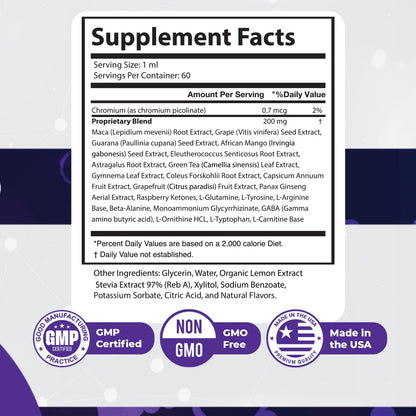 GlycoPezil – Daily Liquid Botanical Supplement with Chromium, Maca Root, Ginseng & Plant Extracts – Clean, Stimulant-Free Formula – GMP-Certifed, Non-GMO, Made in USA - 2 fl oz, 1 Month Supply - dailyvitalstore