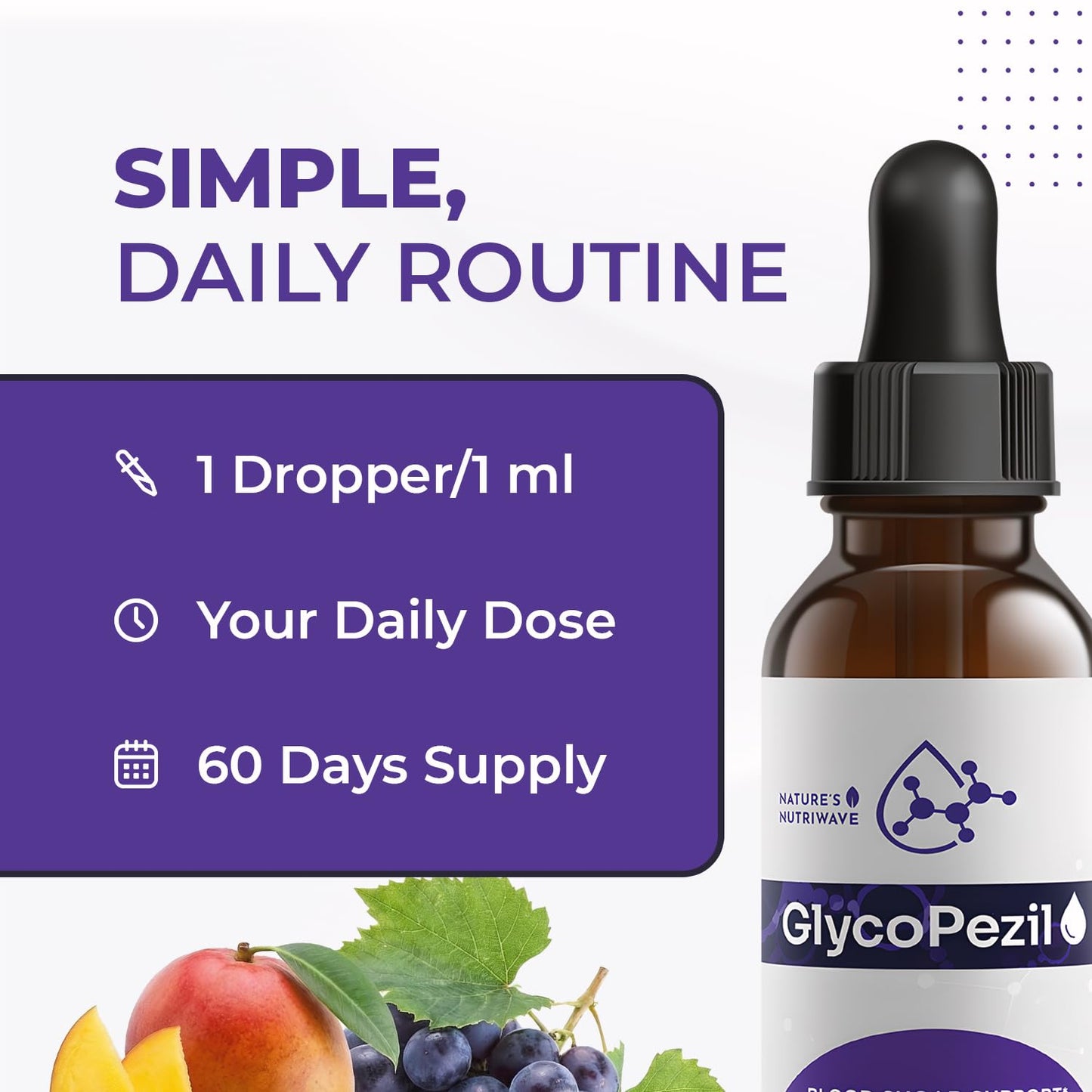 GlycoPezil – Daily Liquid Botanical Supplement with Chromium, Maca Root, Ginseng & Plant Extracts – Clean, Stimulant-Free Formula – GMP-Certifed, Non-GMO, Made in USA - 2 fl oz, 1 Month Supply - dailyvitalstore