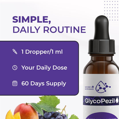 GlycoPezil – Daily Liquid Botanical Supplement with Chromium, Maca Root, Ginseng & Plant Extracts – Clean, Stimulant-Free Formula – GMP-Certifed, Non-GMO, Made in USA - 2 fl oz, 1 Month Supply - dailyvitalstore