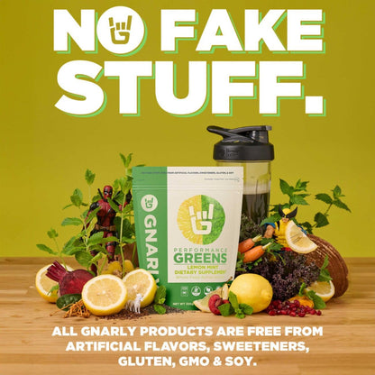 Gnarly Nutrition Greens Superfood Powder – Lemon Mint Performance Super Greens Powder – NSF Contents Certified – Organic, Probiotics & Essential Micronutrients - Lemon Mint, 11.64 oz - dailyvitalstore