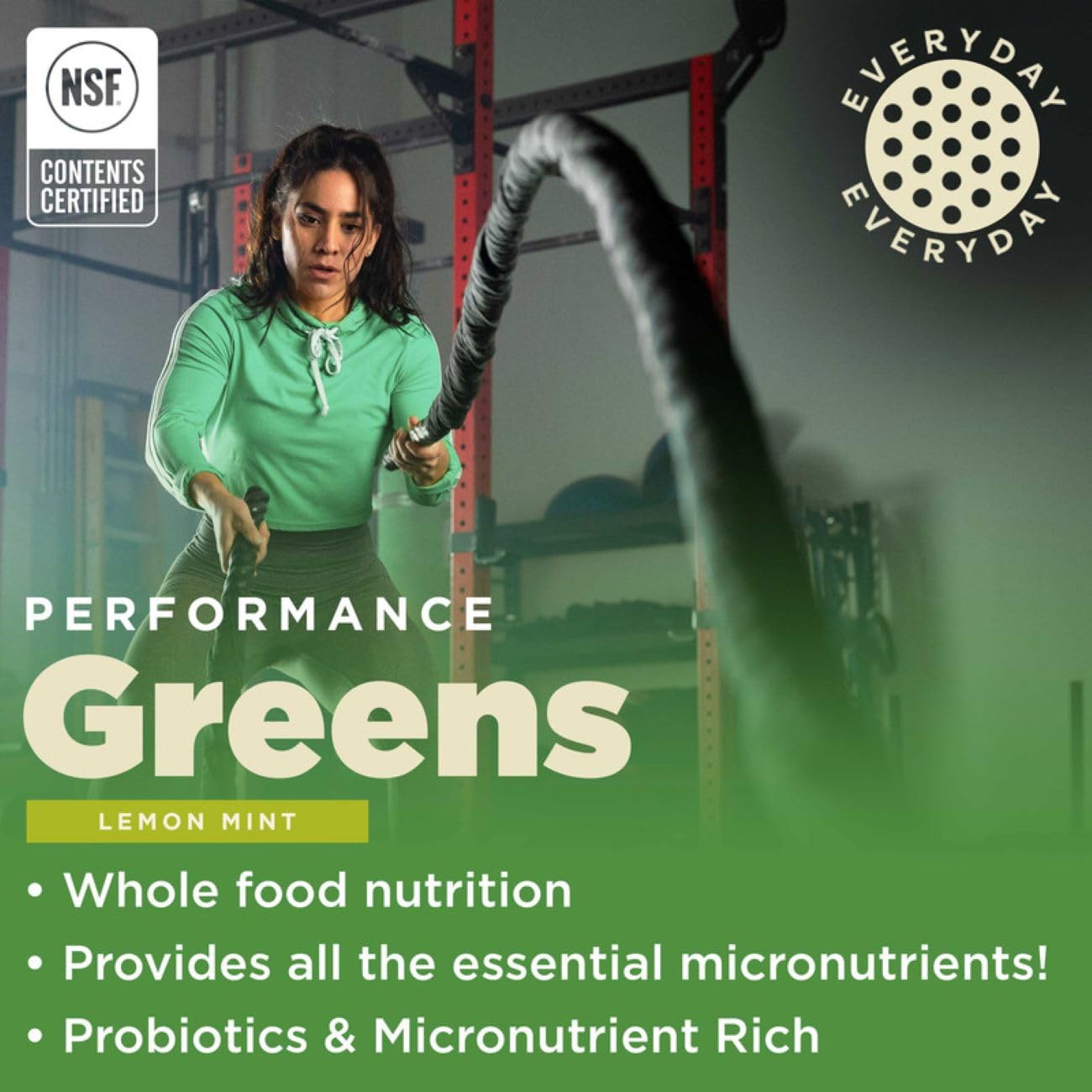 Gnarly Nutrition Greens Superfood Powder – Lemon Mint Performance Super Greens Powder – NSF Contents Certified – Organic, Probiotics & Essential Micronutrients - Lemon Mint, 11.64 oz - dailyvitalstore