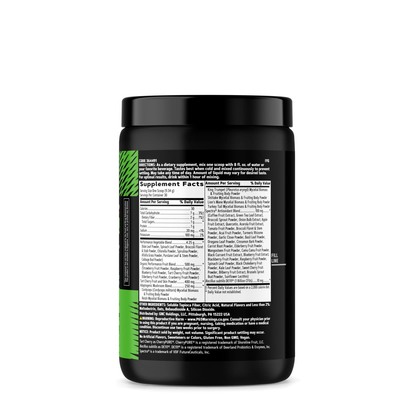 GNC AMP Amplified Greens Superfoods Performance Blend - Vegan Athlete Superfood Drink - Blueberry Pomegranate - 9.9 Oz (30 Servings) - dailyvitalstore