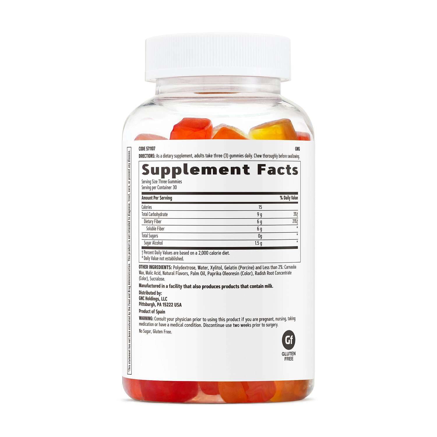GNC Fiber 6g Gummy | Supports Healthy Digestion & Regularity | Mixed Fruit | 90 Count - dailyvitalstore
