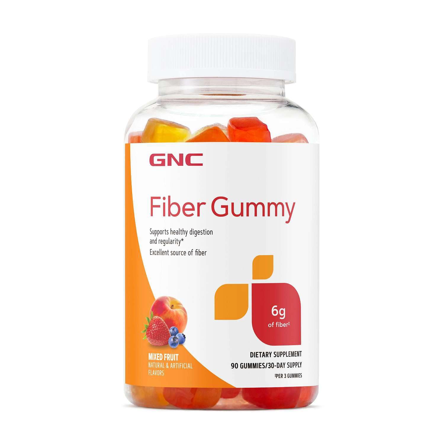 GNC Fiber 6g Gummy | Supports Healthy Digestion & Regularity | Mixed Fruit | 90 Count - dailyvitalstore