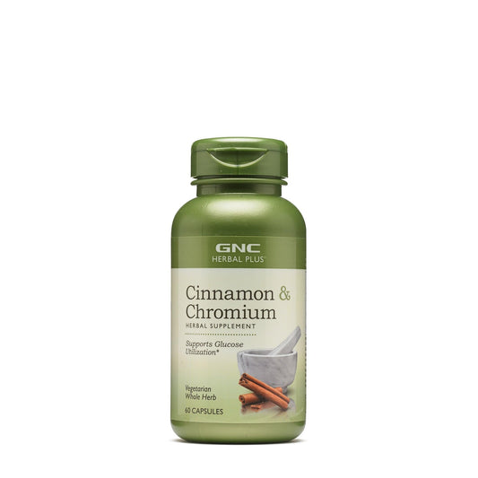 GNC Herbal Plus Cinnamon & Chromium Supplement, Vegetarian 30 Servings - dailyvitalstore