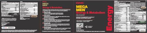 GNC Mega Men Energy and Metabolism Vitapak Program, Convenient, Complete Nutrition, 5 Products in 1 Packet, Calorie Burn, Thermogenic, 300mg Caffeine, 30 Daily Packs - dailyvitalstore