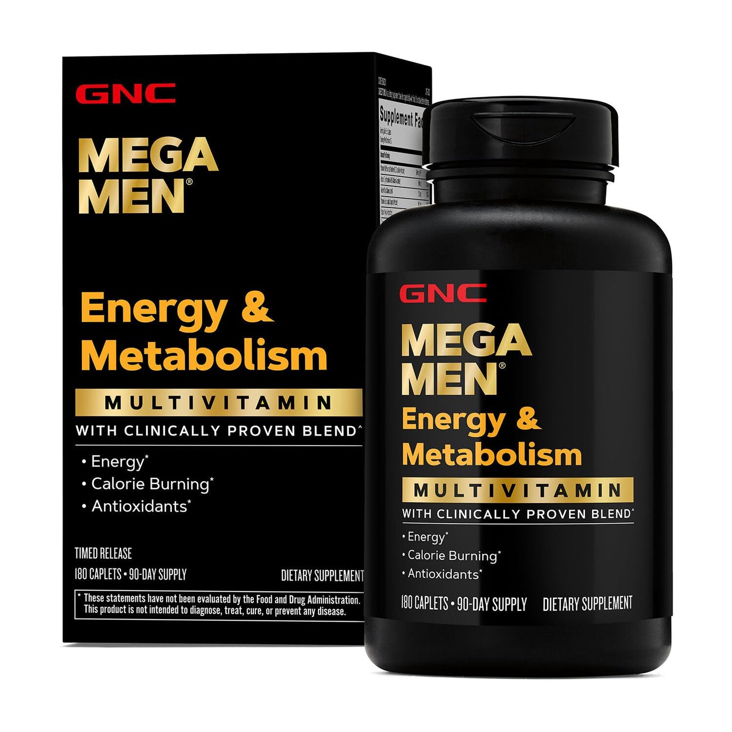 GNC Mega Men Energy & Metabolism Multivitamin | Antioxidants and Increased Calorie Burning | 180 Count - dailyvitalstore