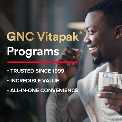 GNC Men's 30+ Vitapak Program | 5-in-1 Daily Multivitamins and Minerals | Supports Healthy Bones and Stress Relief | 30 Servings - dailyvitalstore