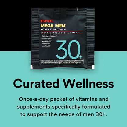 GNC Men's 30+ Vitapak Program | 5-in-1 Daily Multivitamins and Minerals | Supports Healthy Bones and Stress Relief | 30 Servings - dailyvitalstore