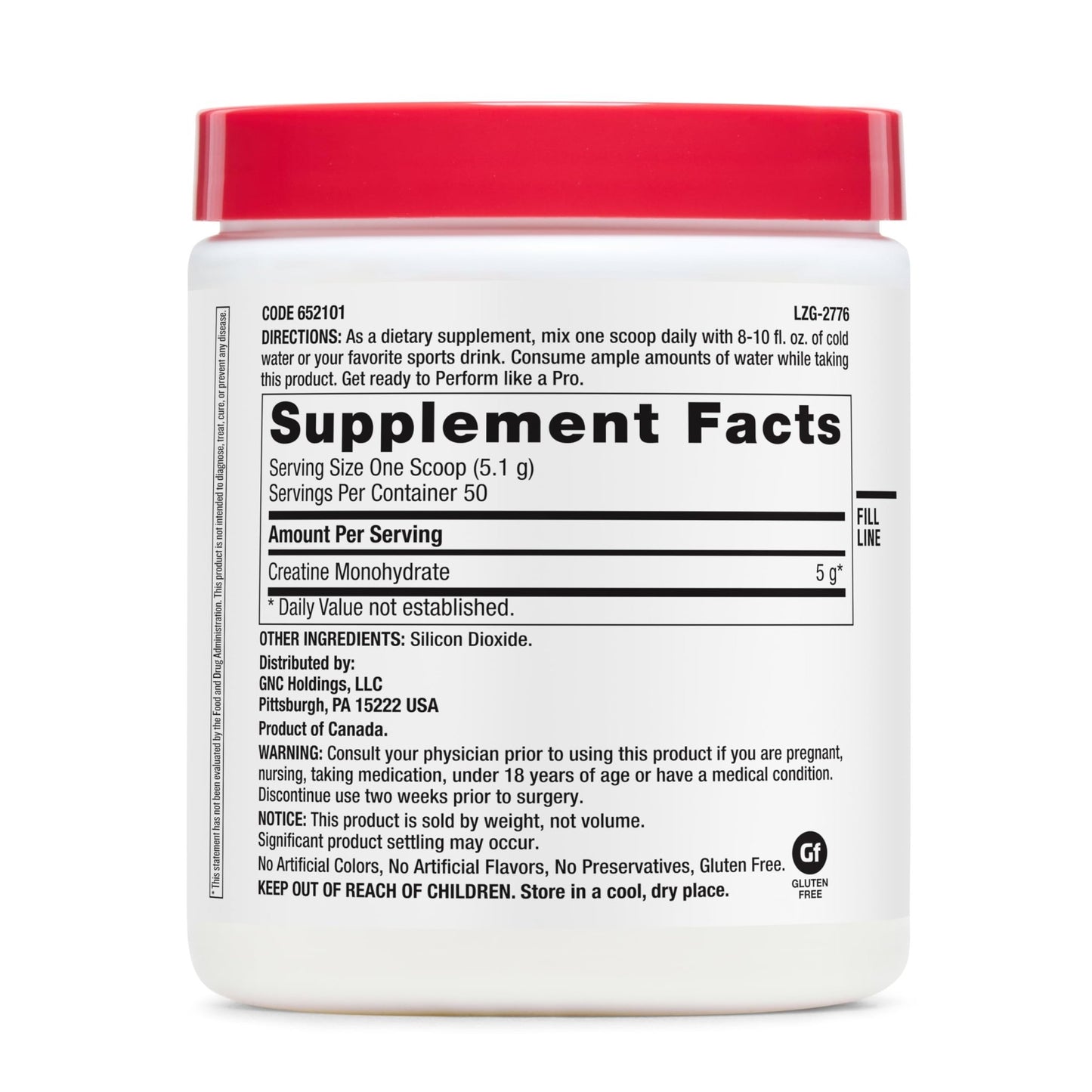 GNC Pro Performance Creatine Monohydrate Powder for Women & Men, 5g Creatine Per Serving, Muscle Building, Energy Production, Endurance, Performance, 50 Servings - dailyvitalstore