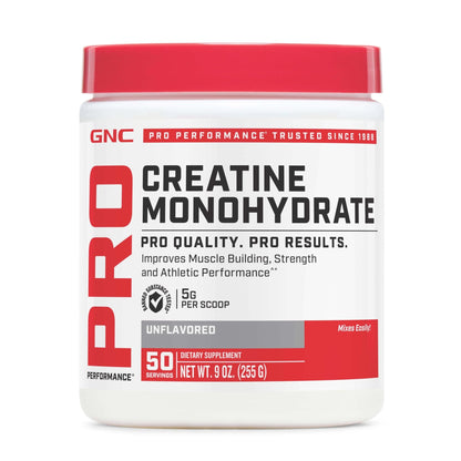 GNC Pro Performance Creatine Monohydrate Powder for Women & Men, 5g Creatine Per Serving, Muscle Building, Energy Production, Endurance, Performance, 50 Servings - dailyvitalstore