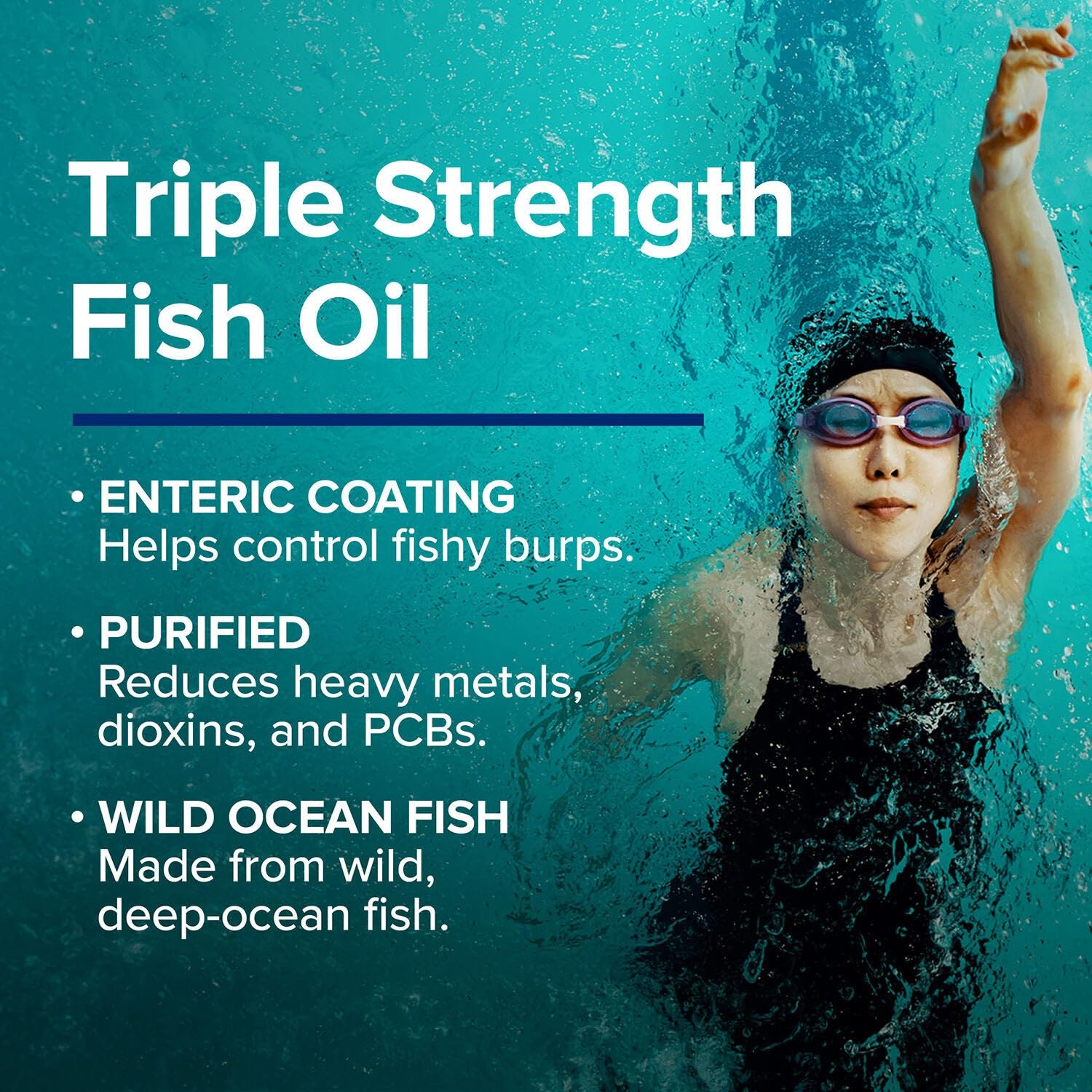 GNC Triple Strength Fish Oil Omega 3 Supplement, 1000mg EPA and DHA, Supports Heart, , Skin, Eye and Joint Health, 210 Softgels - dailyvitalstore
