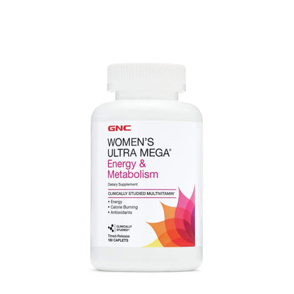 GNC Womens Ultra Mega Energy and Metabolism Multivitamin for Women, 180 Count, for Increased Energy, Metablism, and Calorie Burning - dailyvitalstore
