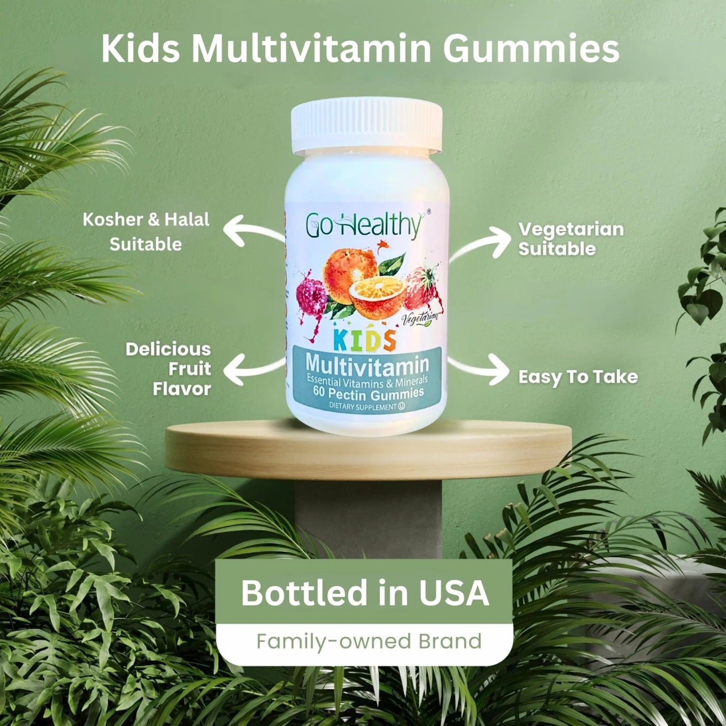 Go Healthy Kids Multivitamin Gummies, Immune Support, Kids Vitamin Gummies, Kosher Kid Vitamin, Halal - dailyvitalstore