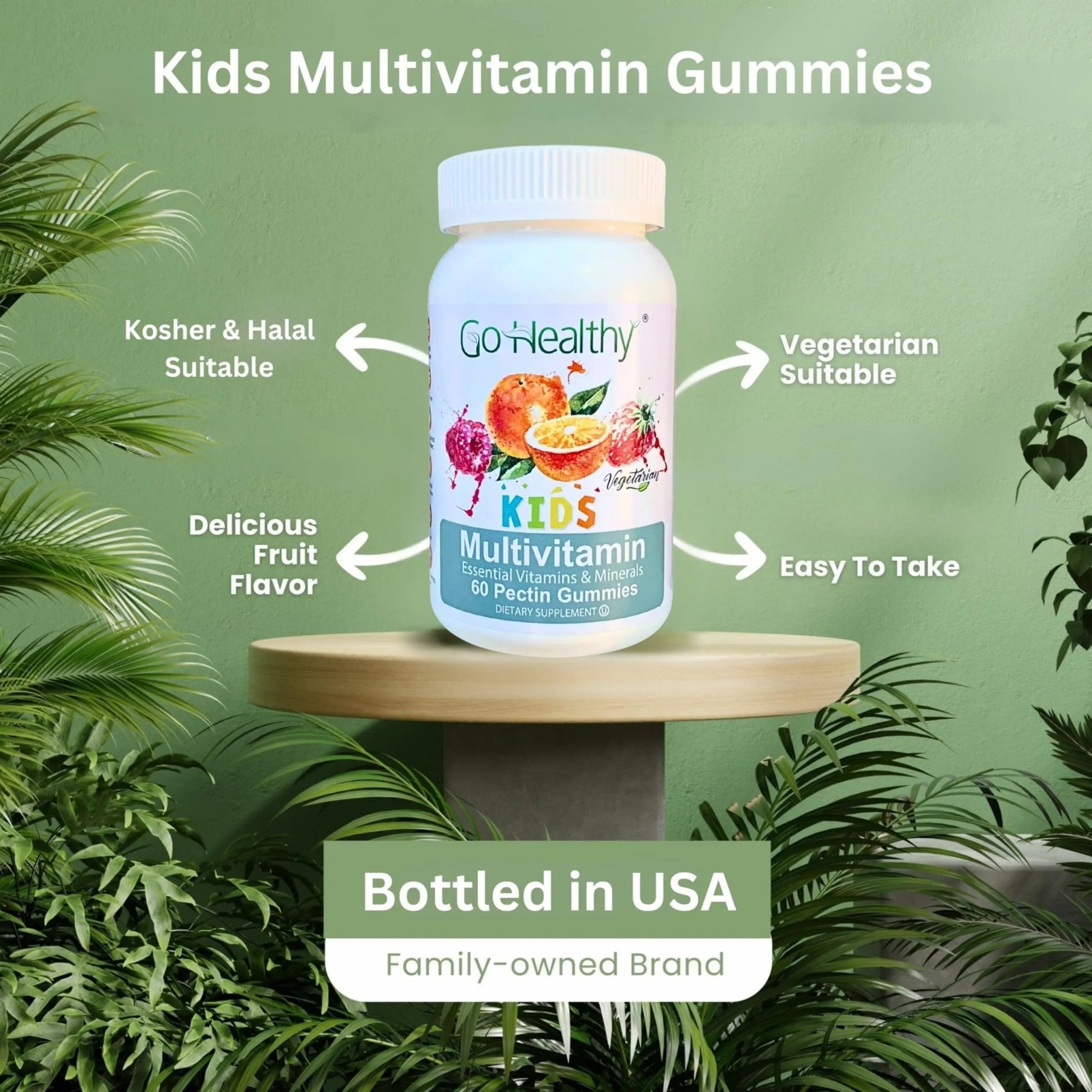 Go Healthy Kids Multivitamin Gummies, Immune Support, Kids Vitamin Gummies, Kosher Kid Vitamin, Halal - dailyvitalstore