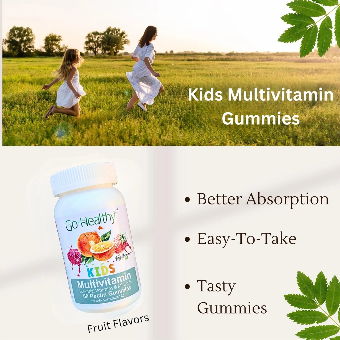 Go Healthy Kids Multivitamin Gummies, Immune Support, Kids Vitamin Gummies, Kosher Kid Vitamin, Halal - dailyvitalstore
