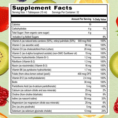Go Healthy Liquid Vitamins for Women, Men, Teens | Vegan Vitamin & Mineral | High Absorption | Premium Liquid Multivitamin | - dailyvitalstore