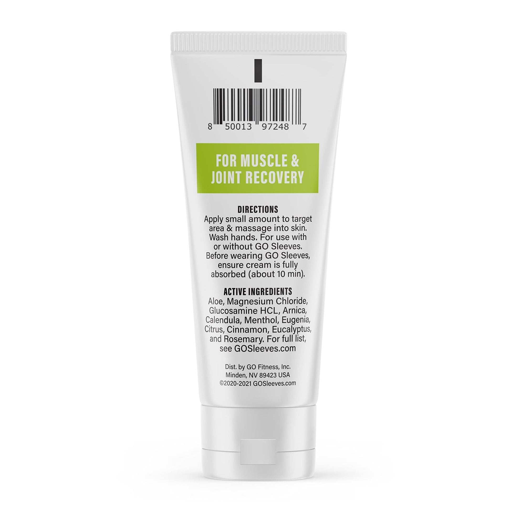 Go Sleeves Sports Recovery Cream - Concentrated Muscle and Joint Recovery Lotion – Magnesium Chloride Cream with Arnica for Muscle Pain and Stiffness from Running, Exercise, Backache – 2 Ounces - dailyvitalstore