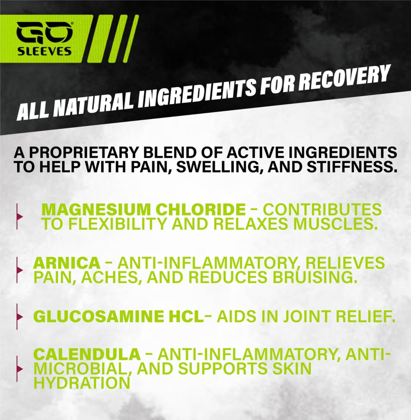 Go Sleeves Sports Recovery Cream - Concentrated Muscle and Joint Recovery Lotion – Magnesium Chloride Cream with Arnica for Muscle Pain and Stiffness from Running, Exercise, Backache – 2 Ounces - dailyvitalstore
