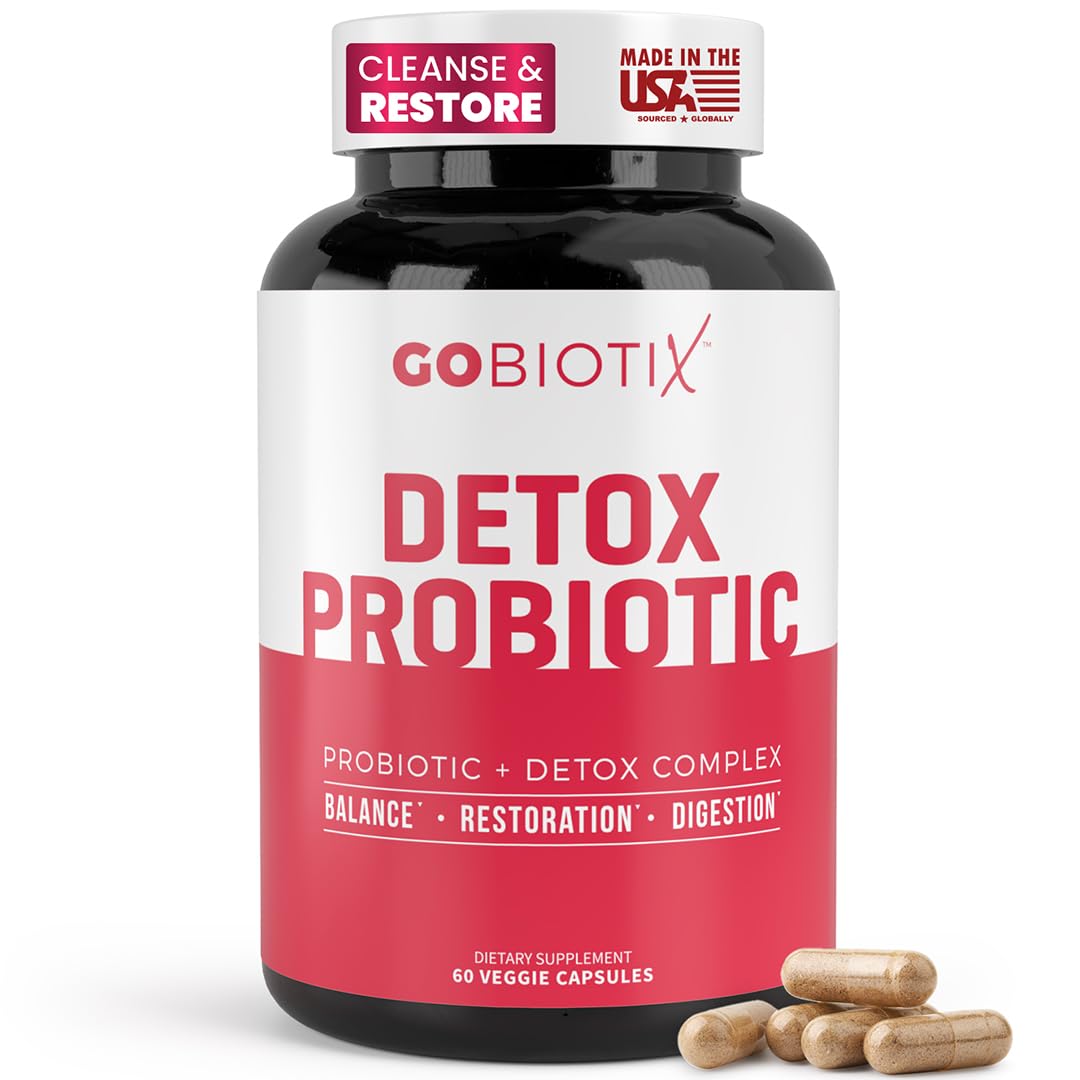 GOBIOTIX Detox Probiotic Supplement for Digestive Health - Milk Thistle, Turmeric, and Dandelion Root, Enzymes for Gut Health - dailyvitalstore