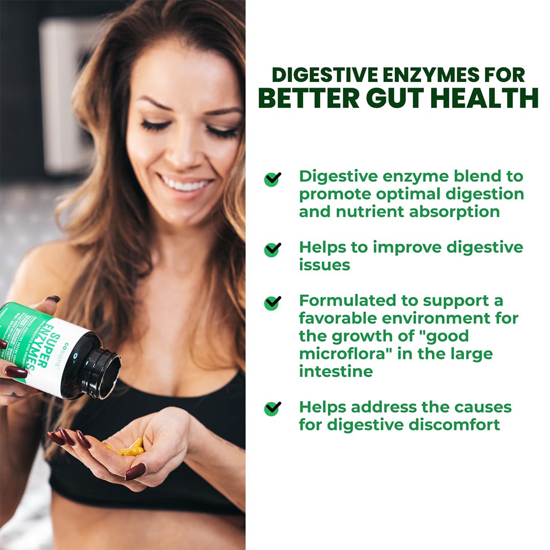 GoBiotix Digestive Enzymes Supplement with Prebiotics and Probiotics for Women and Men - Gut Health, Gluten Digestion, Lactose Absorption - dailyvitalstore