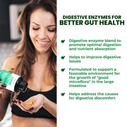GoBiotix Digestive Enzymes Supplement with Prebiotics and Probiotics for Women and Men - Gut Health, Gluten Digestion, Lactose Absorption - dailyvitalstore