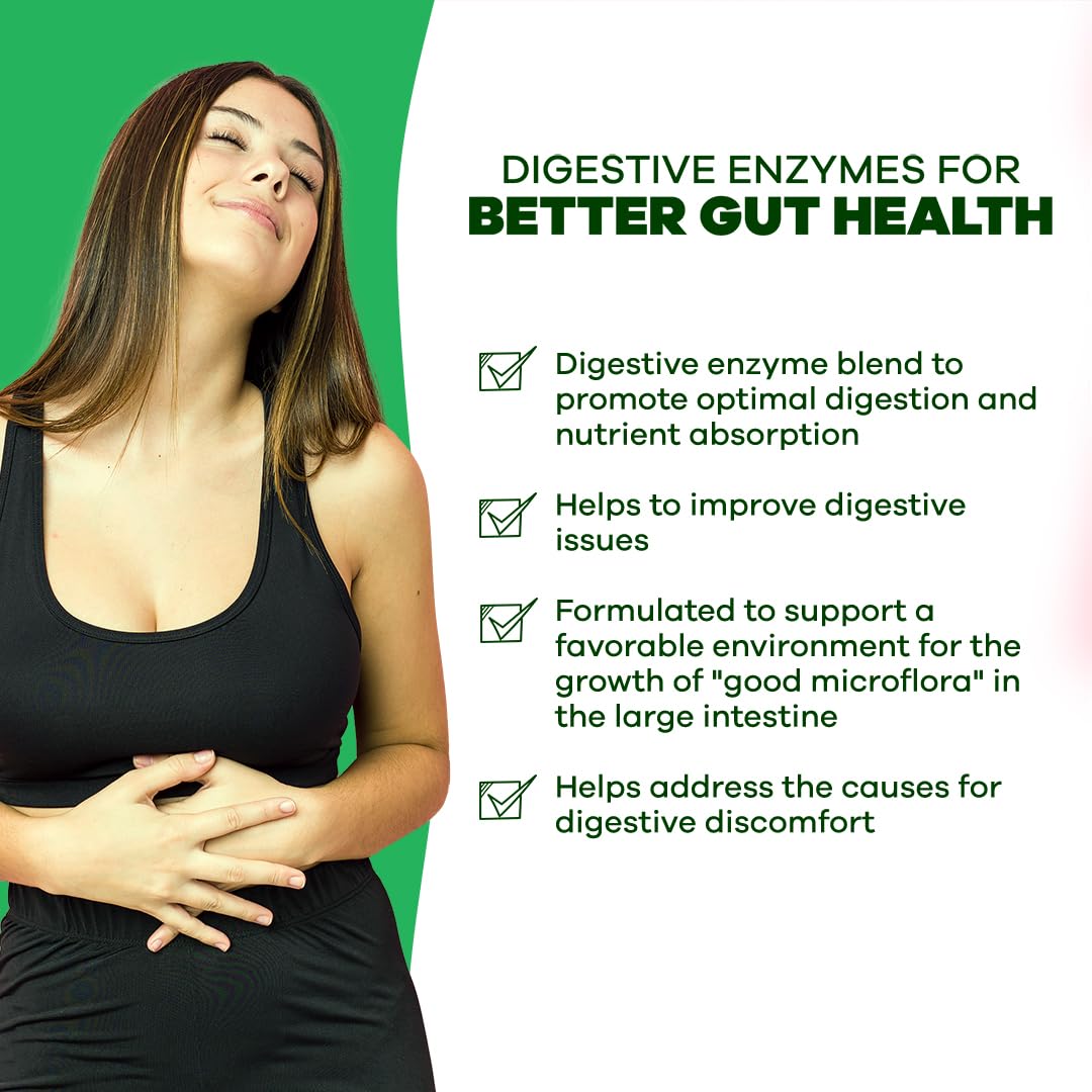 GOBIOTIX Digestive Enzymes Supplement with Prebiotics and Probiotics for Women and Men - Gut Health, Gluten Digestion, Lactose Absorption - dailyvitalstore