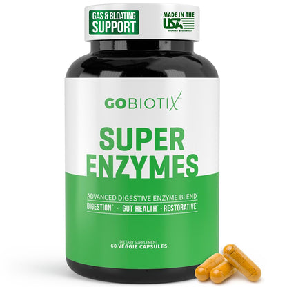 GoBiotix Digestive Enzymes Supplement with Prebiotics and Probiotics for Women and Men - Gut Health, Gluten Digestion, Lactose Absorption - dailyvitalstore