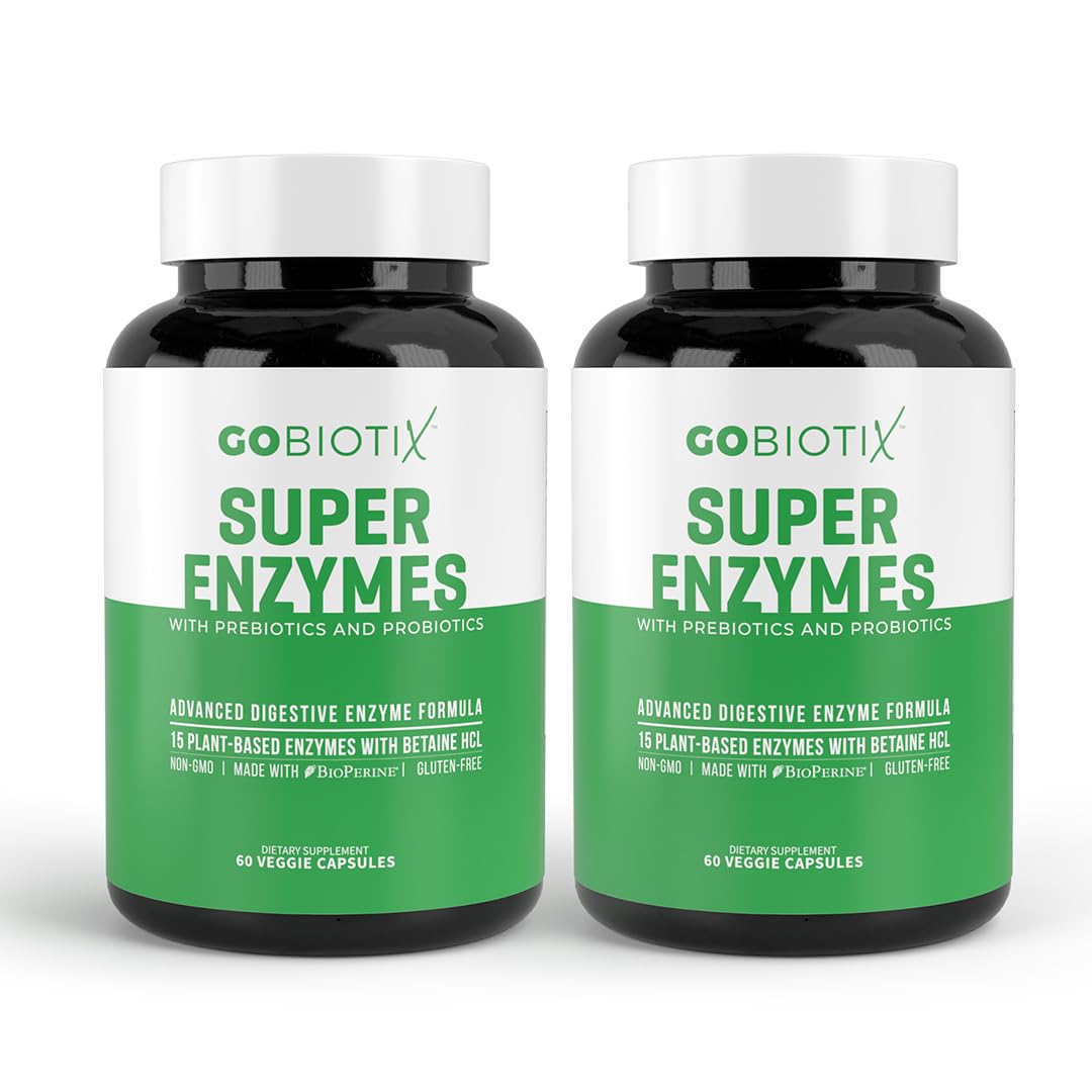 GOBIOTIX Digestive Enzymes Supplement with Prebiotics and Probiotics for Women and Men - Gut Health, Gluten Digestion, Lactose Absorption - dailyvitalstore