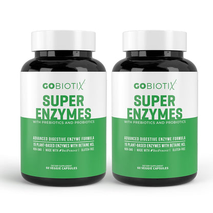 GOBIOTIX Digestive Enzymes Supplement with Prebiotics and Probiotics for Women and Men - Gut Health, Gluten Digestion, Lactose Absorption - dailyvitalstore
