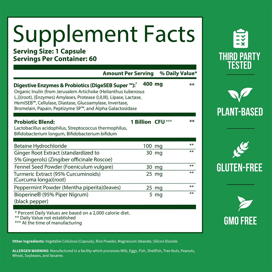 GoBiotix Digestive Enzymes Supplement with Prebiotics and Probiotics for Women and Men - Gut Health, Gluten Digestion, Lactose Absorption - dailyvitalstore