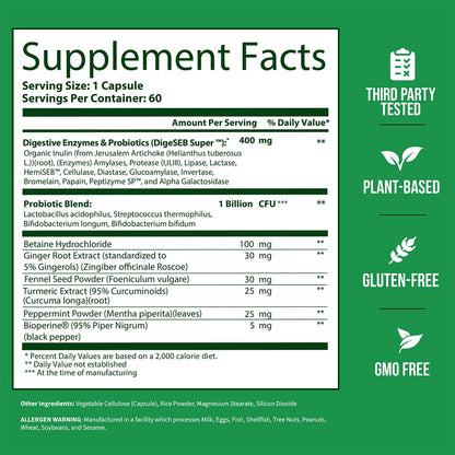 GoBiotix Digestive Enzymes Supplement with Prebiotics and Probiotics for Women and Men - Gut Health, Gluten Digestion, Lactose Absorption - dailyvitalstore