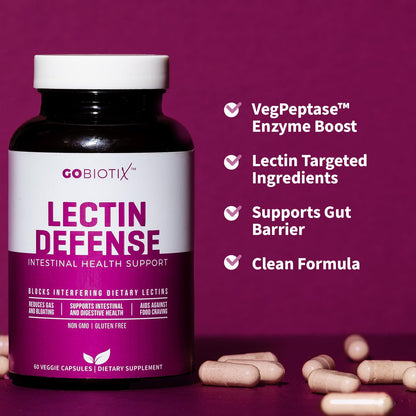 GOBIOTIX Lectin Defense - Lectin Blocker Supplement for Leaky Gut with MSM and Digestive Enzymes - Aids in Intestinal Health for Women and Men - Non-GMO - dailyvitalstore