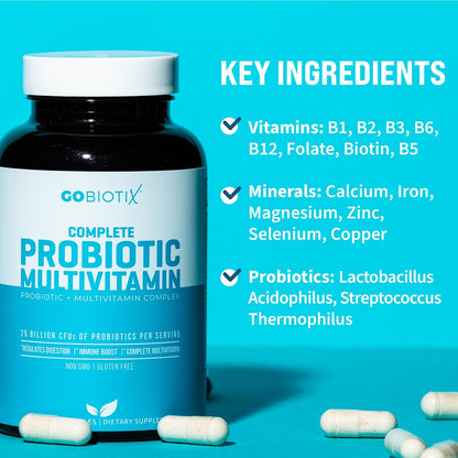 GOBIOTIX Multivitamin with Probiotics and Digestive Enzymes - 25 Billion CFU - Digestive Health, Probiotics - dailyvitalstore