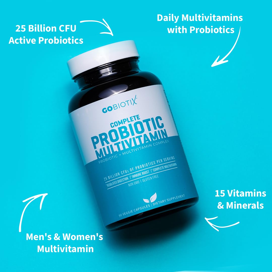 GOBIOTIX Multivitamin with Probiotics and Digestive Enzymes - 25 Billion CFU - Digestive Health, Probiotics - dailyvitalstore