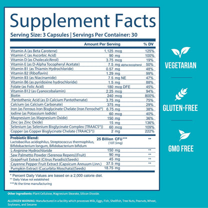 GOBIOTIX Multivitamin with Probiotics and Digestive Enzymes - 25 Billion CFU - Digestive Health, Probiotics - dailyvitalstore
