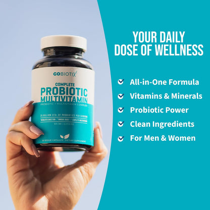 GOBIOTIX Multivitamin with Probiotics and Digestive Enzymes - 25 Billion CFU - Digestive Health, Probiotics - dailyvitalstore