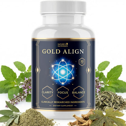 Gold Align - Holy Basil Capsules with Sage, Goldenseal, Monoatomic Gold - Herbal Supplement for Overall Health,100% Natural - Made in USA, Non-GMO, GMP-Certified - 30 Capsules, 1 Month Supply - dailyvitalstore