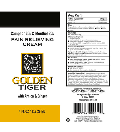 Golden Tiger Pain Relief Cream - 4 oz Tube - dailyvitalstore
