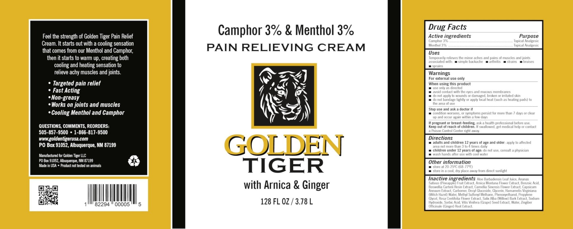 Golden Tiger Pain Relief Cream1 Gallon - dailyvitalstore