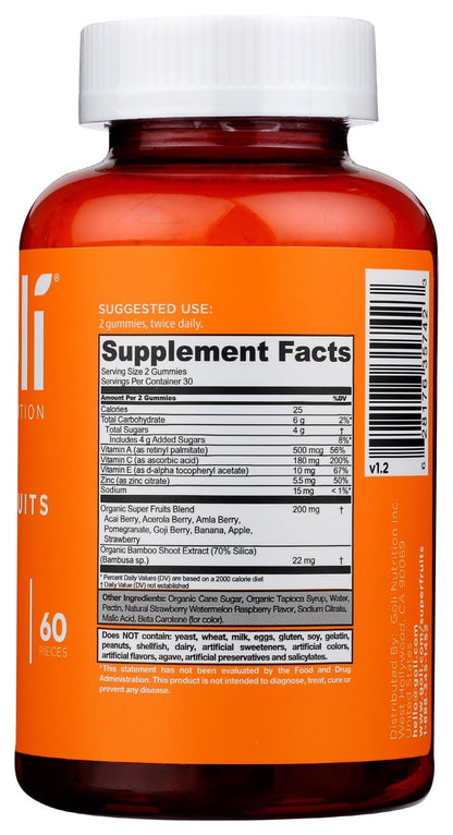 Goli Nutrition, Gummies Superfruits Mixed Fruit, 60 Count - dailyvitalstore